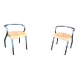 Paire de chaises enfants de bureau ancien
