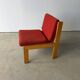 Brutalist design armchair by André Sornay in beech, vintage model.