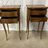 Pair of louis XV bedside tables in marquetry