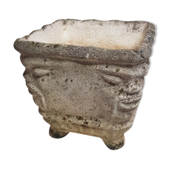 Jardinière anthropomorphe vintage "Ustica" en pierre reconstituée (40 cm)