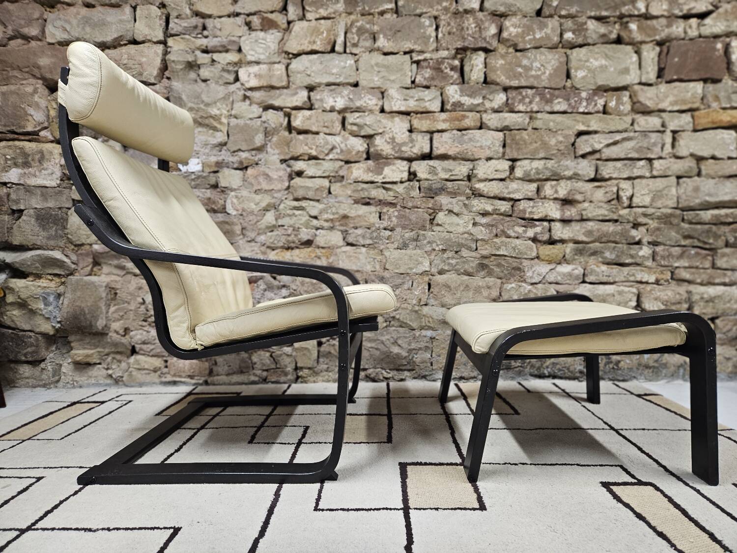 Lounge chair and its leather ottoman