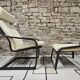 Fauteuil lounge et son ottoman cuir