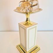 Vintage Regency Brass Crystal Fruit Table Lamp from Le Dauphin, 1970s