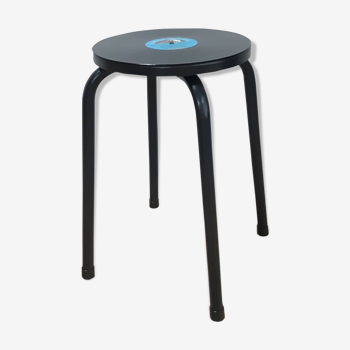 Renovated school stool with vinyl