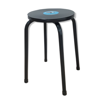 Renovated school stool with vinyl