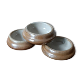 3 small individual butter dishes in stoneware, 1970