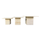 Tables gigognes en travertin vintage ou tables d'appoint, années 1970