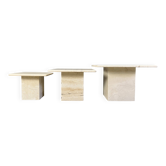 Vintage travertine nesting tables or side tables, 1970s
