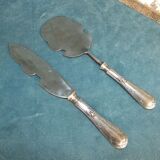 Duo de pelle and knife cake silver and gold metal circa 1950