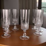 8 flûtes à champagne, modèle "Louvre" Cristal d'Arques