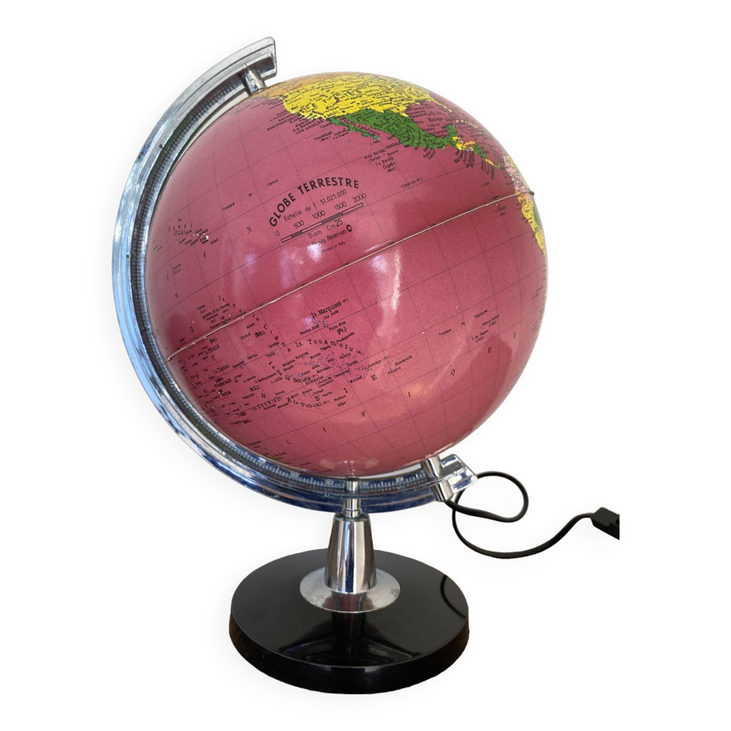 Globe terrestre lumineux rouge