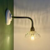Vintage glass cut lampshade wall light - tableware collection -