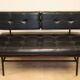 Vintage "Daybed" sofa bench in metal and imitation leather, 1950