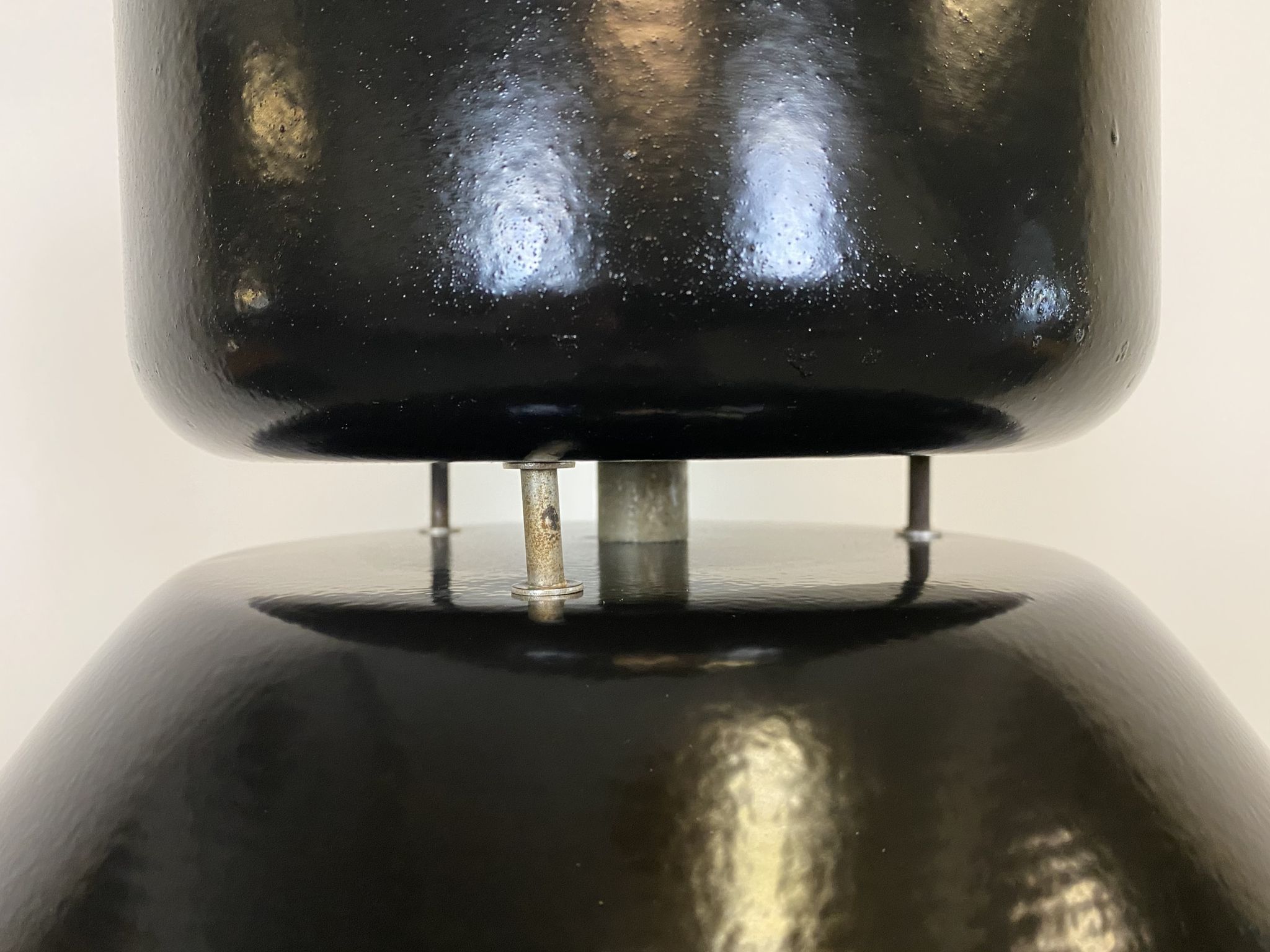 Black industrial factory lamp with clear glass cover from elektrosvit