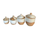 Lot of 4 spice pots in porcelain stoneware from france beige