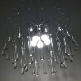 Italian waterfall chandelier with murano drops c1970