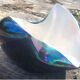Ashtray and its pestle 6112 & candlestick 6146 Iridescent ceramic VERCERAM