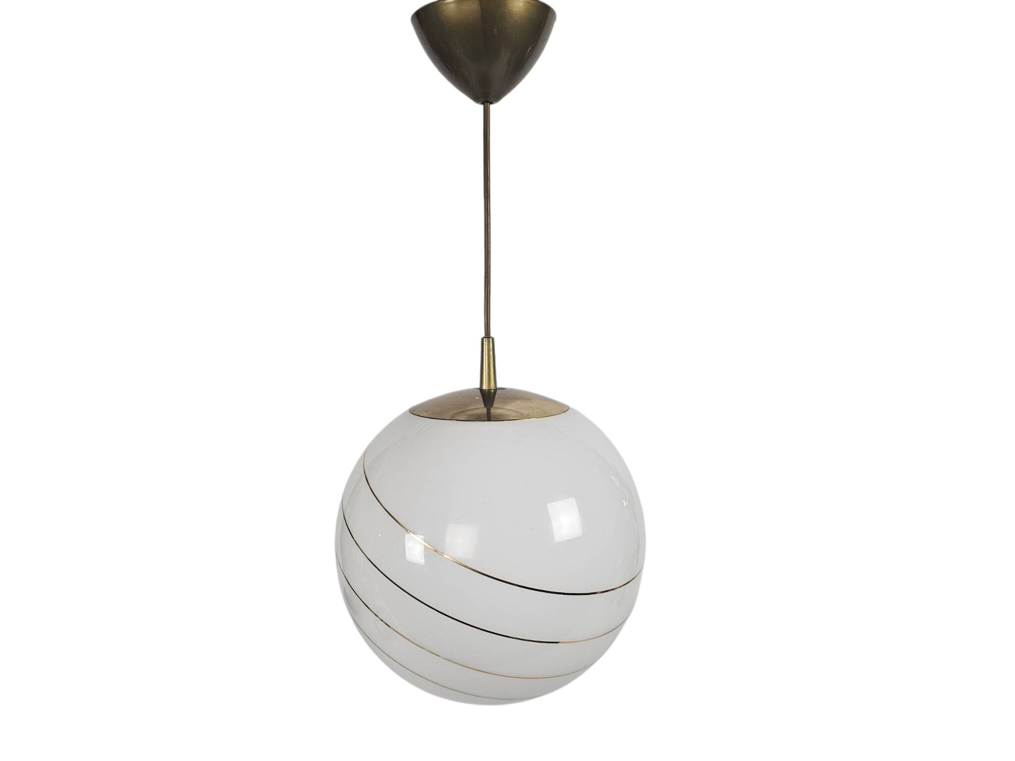 Massive - Hollywood Regency - spherical pendant lamp - opaline - Belgium