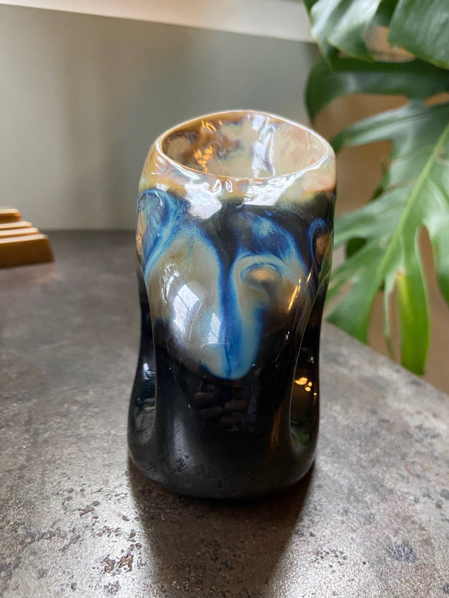 Hand-glazed ceramic pitcher pitcher