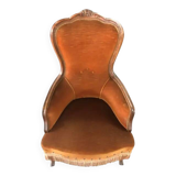 Late 20th-Century Dralon Velvet Upholstered Walnut Armchair