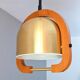 Mid Century Italian Modern Brass and Oak adjustable height Chandelier 70s