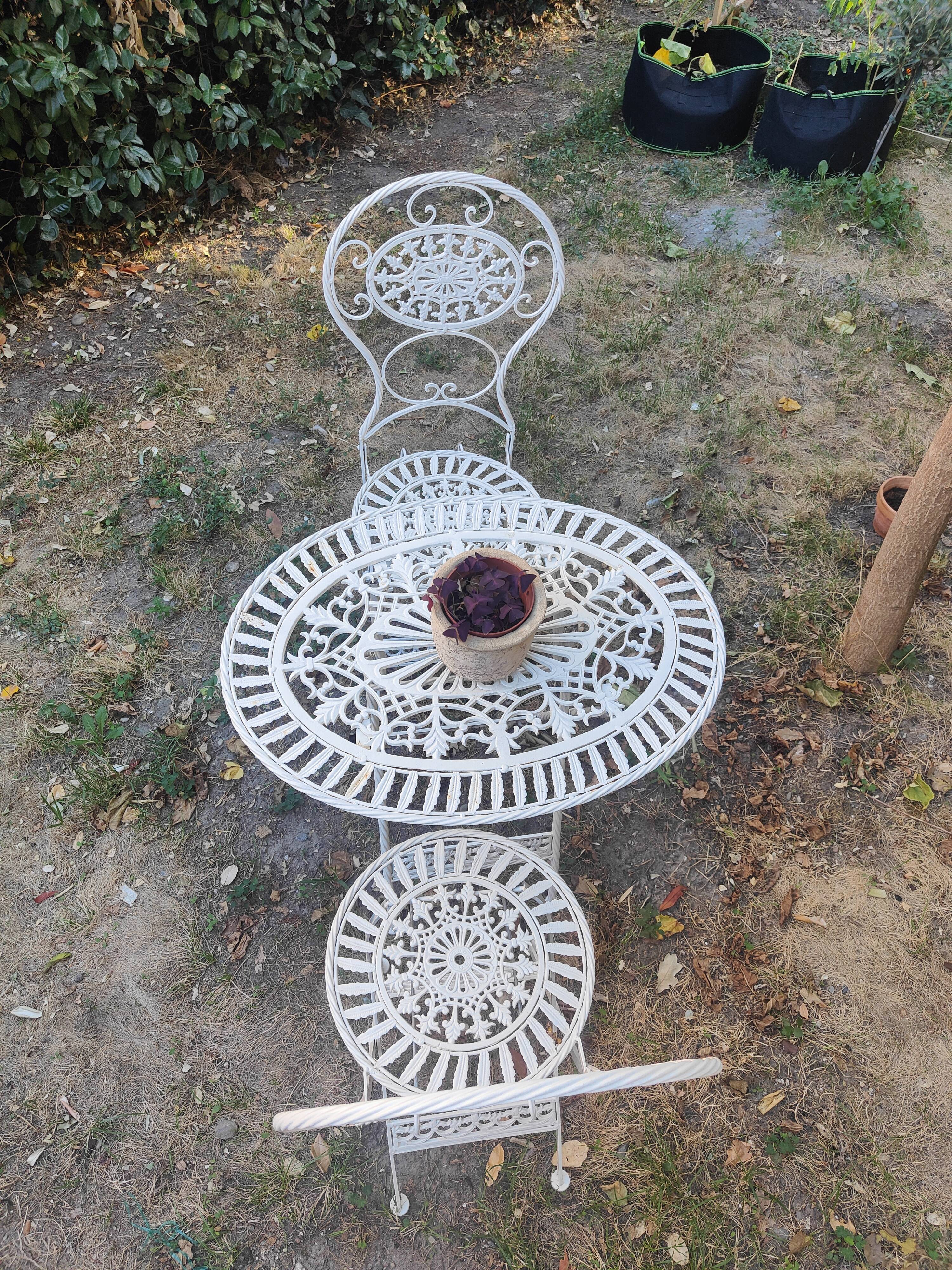 Wrought iron garden furniture