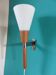 Wall lamp in torch, teak and opaline. Sweden 1960