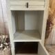 White patinated bedside table with a marble top