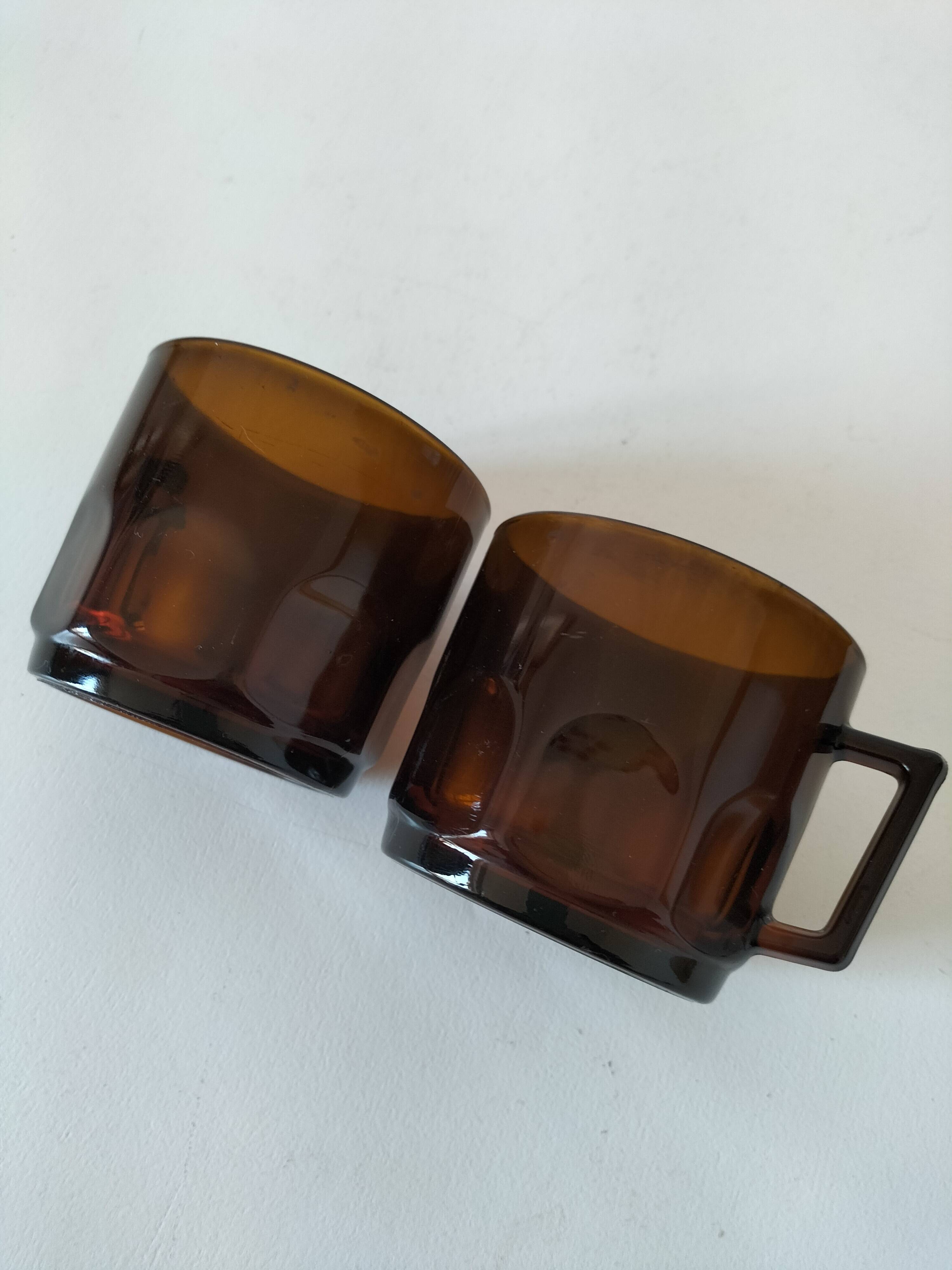 Set of 2 vintage pressed glass cups