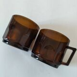 Set of 2 vintage pressed glass cups