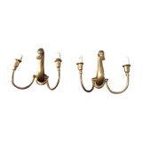 Pair d swans solid brass wall light