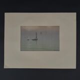 Lithograph by Henri Rivière The Beautiful Country of Brittany - Mist at Sea
