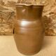Ancien pichet 5 litres grès marron beige intérieur blanc vintage
