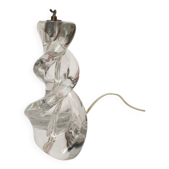 Pied de lampe en cristal de Sèvres années 50