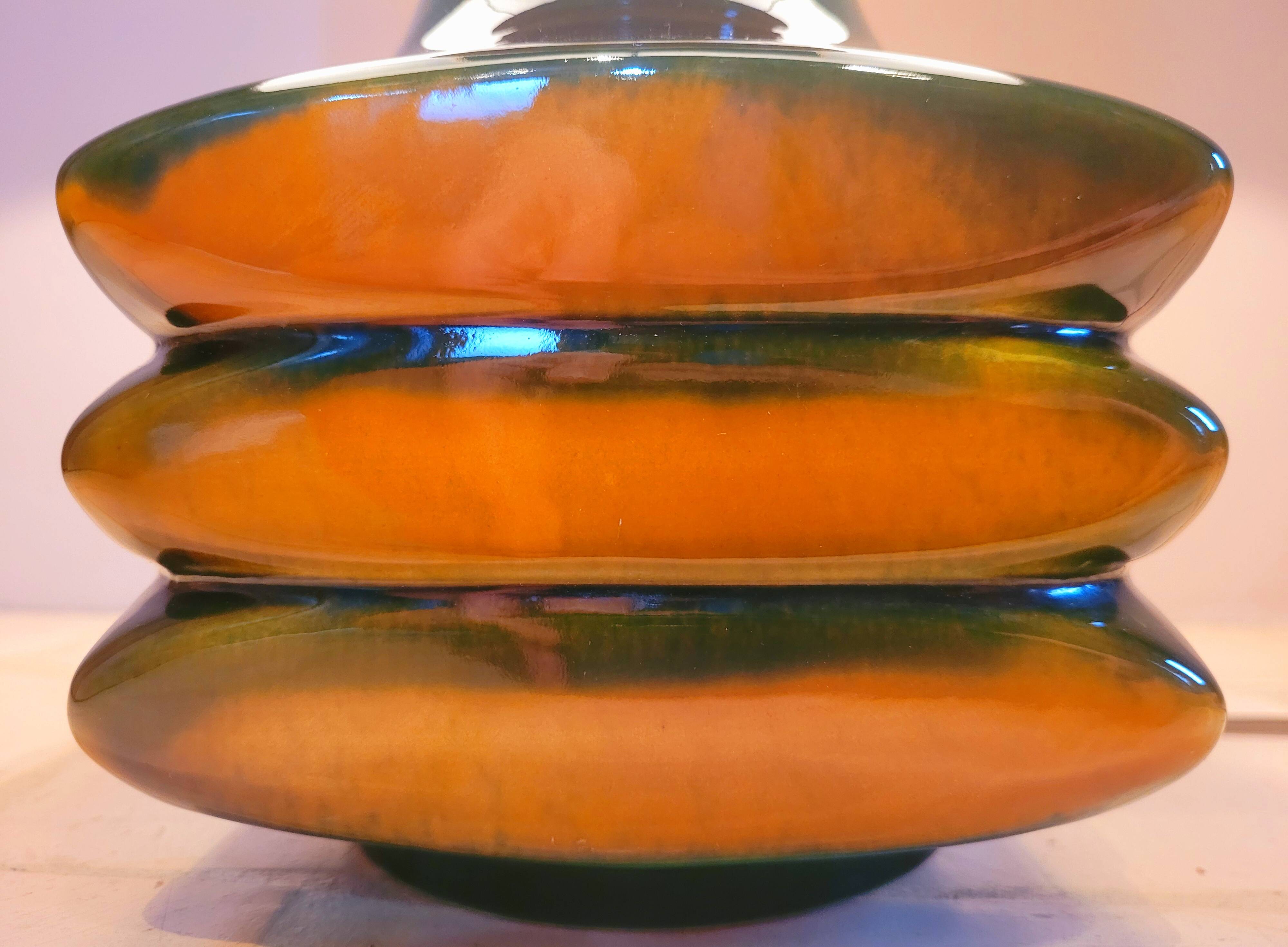 Old vintage design ceramic lamp from the 70s CARI ZALLONI for Steuler