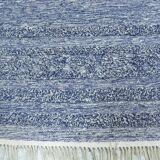 Handwoven artisanal kilim rug – Blue and ecru – Modern bohemian style