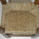 Antique wooden and straw chair, Folk Art - Spain
