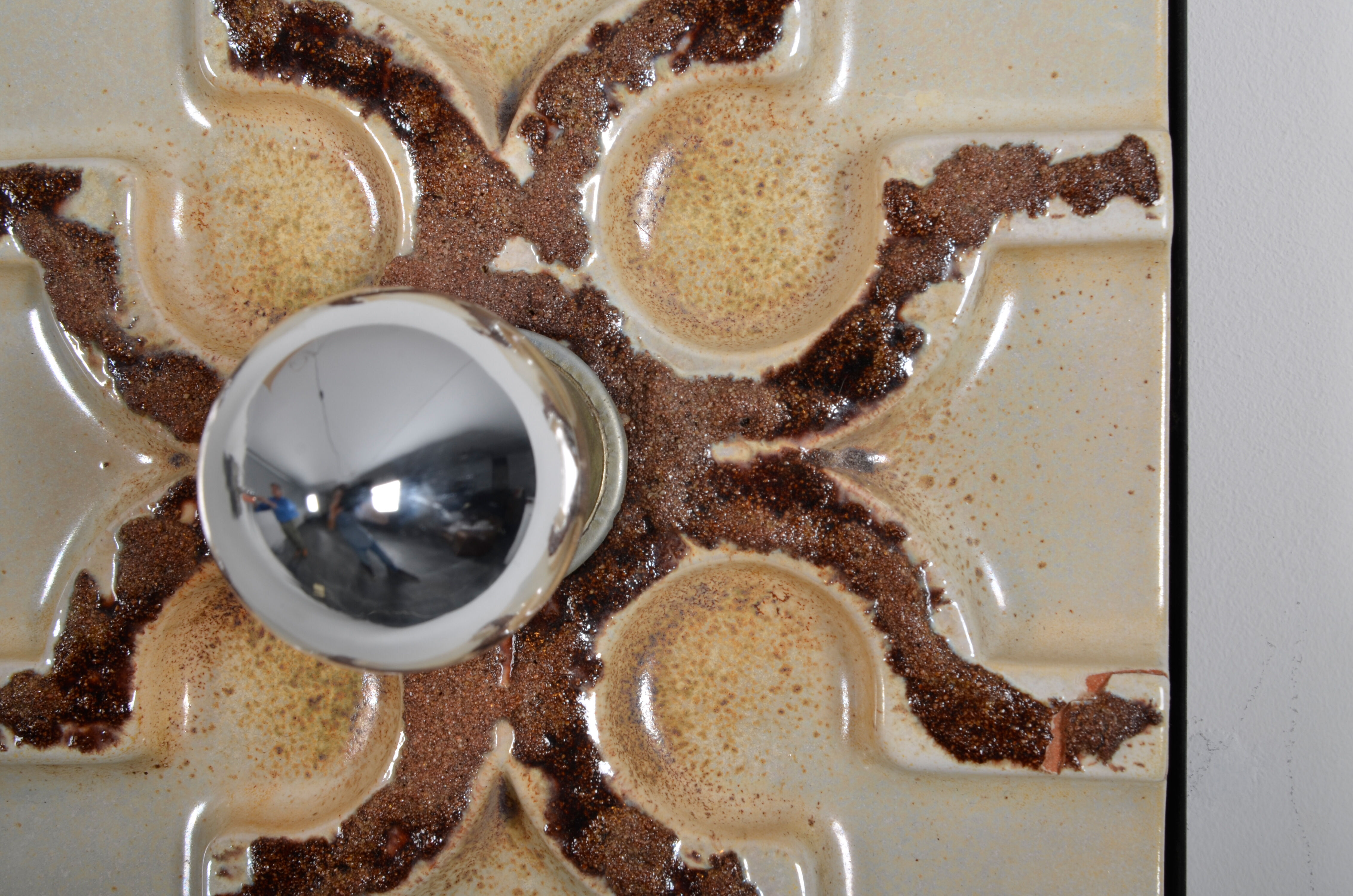 Set of 2 fat lava wall sconces, 1970