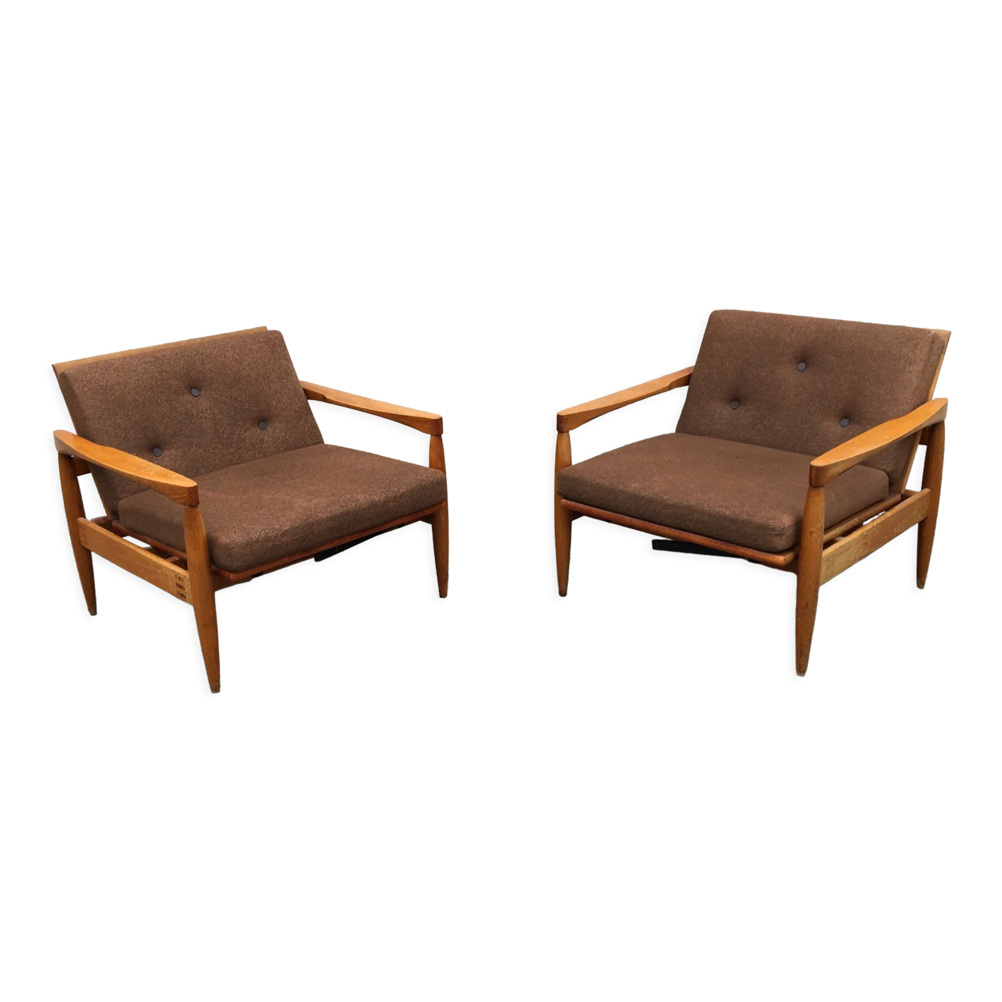 Vintage miroslav navratil lounge chairs adjustable mid century 60s