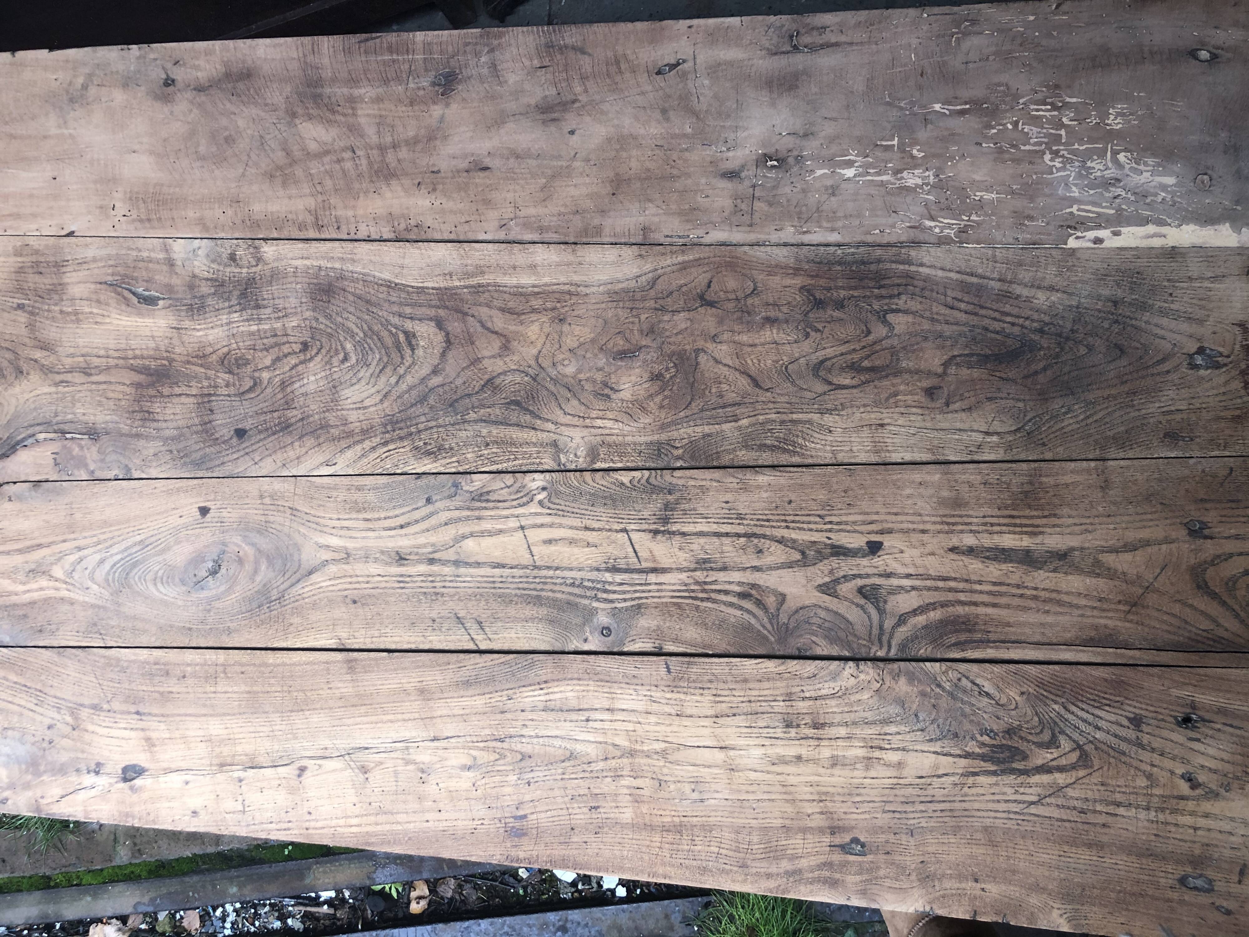 Raw wood farm table coffee table