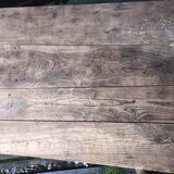 Raw wood farm table coffee table