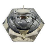 Murano - Sommerso - Verre taillé - porte-bougie - Flavio Poli - Italie -