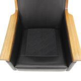 Scandinavian rotating leather armchair, Swivel chair, "Minerva", Torbjørn Afdal, Sweden, 1960