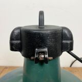 Industrial Green Enamel Factory Lamp with Cast Iron Top, 1960s