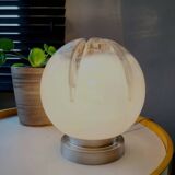 Vintage Murano table lamp with Mazzega lamp in glaze and silvered glass.