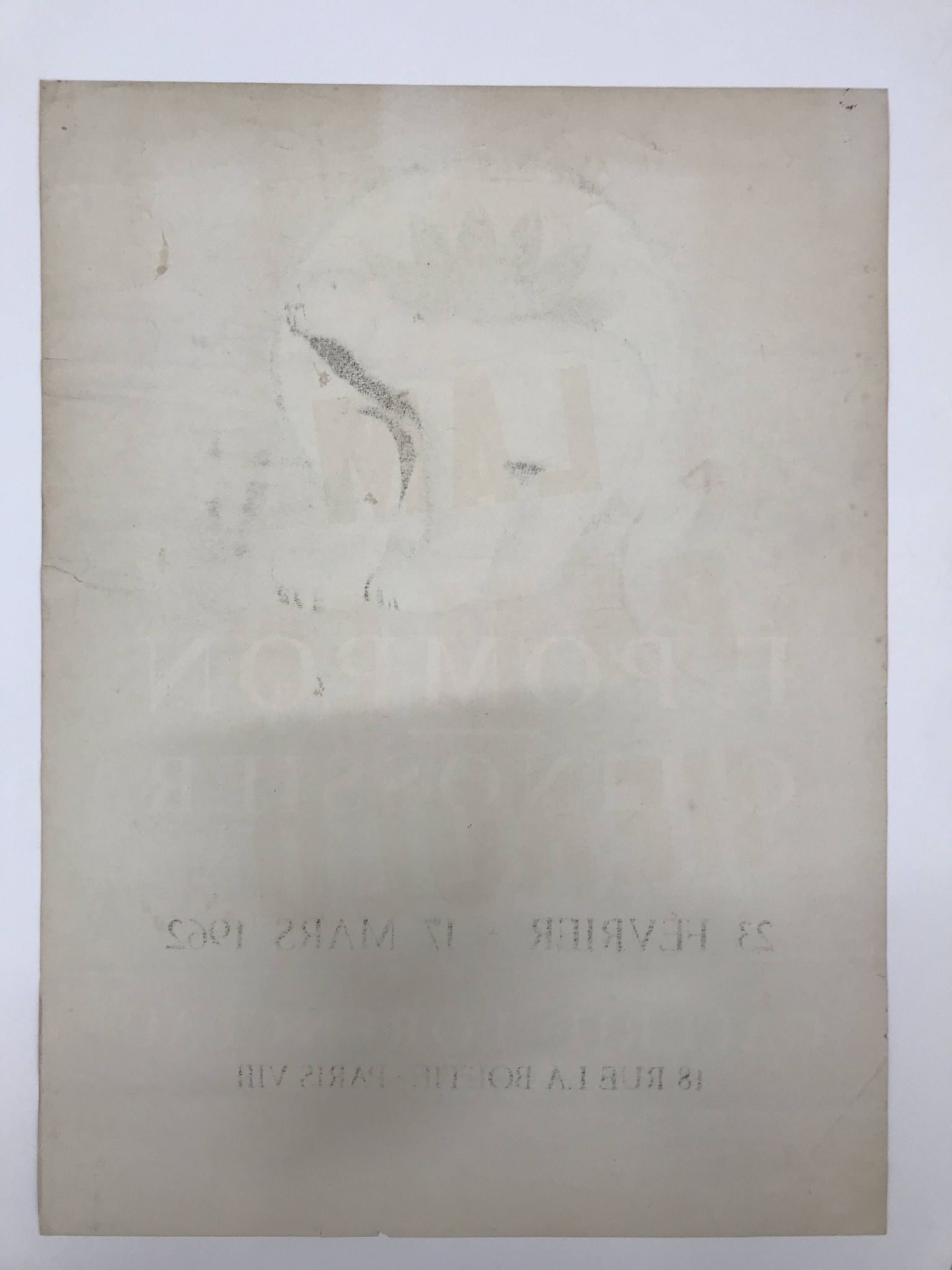 François pompon, galerie lorenceau, 1962. original mourlot photo-lithograph poster