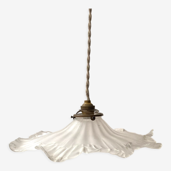 Old opaque glass pendant lamp