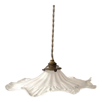 Old opaque glass pendant lamp