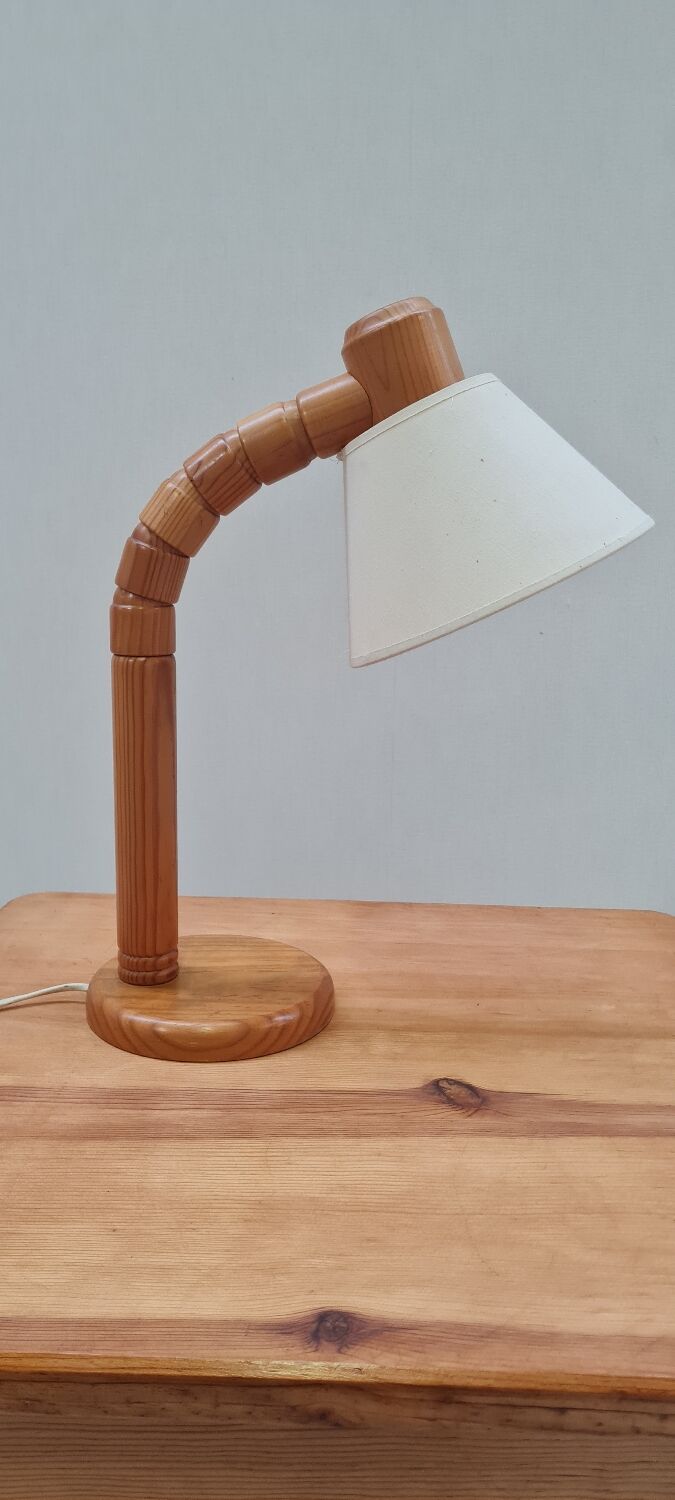 Scandinavian articulated pine lamp