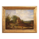 Peinture américaine paysage de campagne signée et datée 1854